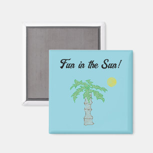 Imán Árbol de palmeras y Personalizado de playa, isla d
