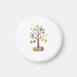 Imán Árbol de Pascua en acuarela con huevos decorados c
