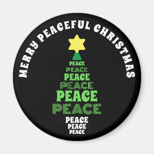 Imán Árbol de paz verde de Feliz Navidad