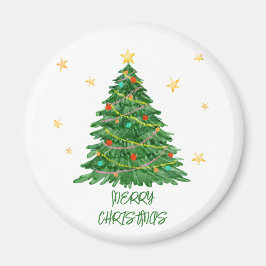 Imán Árbol de regalo acuarela Merry Christmas Magnet