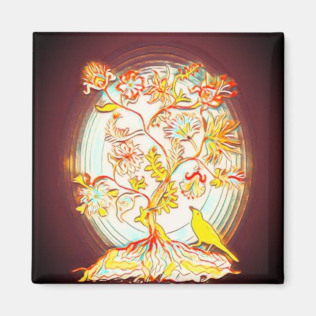 Imán Árbol de vida y pájaro (Frente)