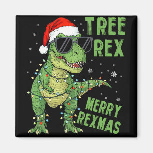 Imán Árbol Divertido Rex Dinosaurio de Navidad Sombrero