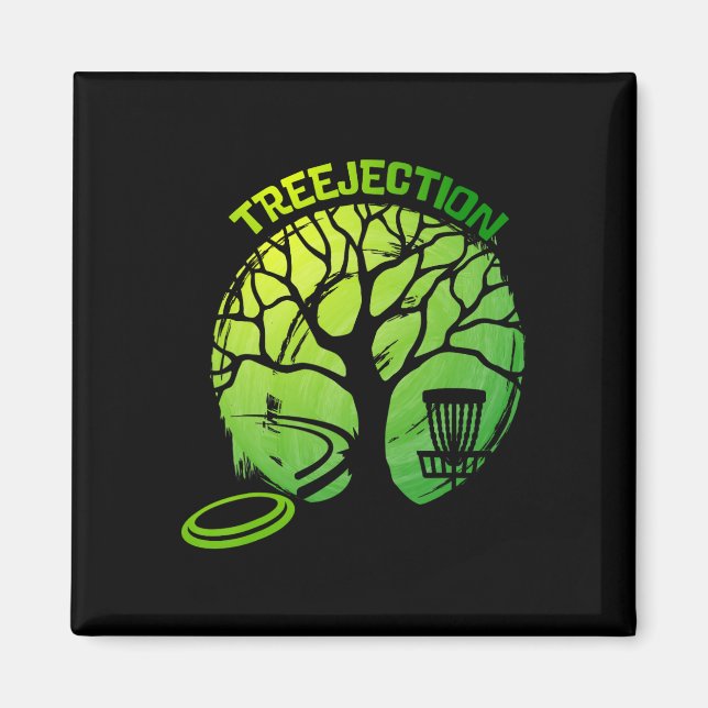 Imán Árbol gráfico divertido de golf con disco (Frente)