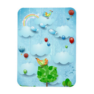 Imán Árbol grande y peces voladores