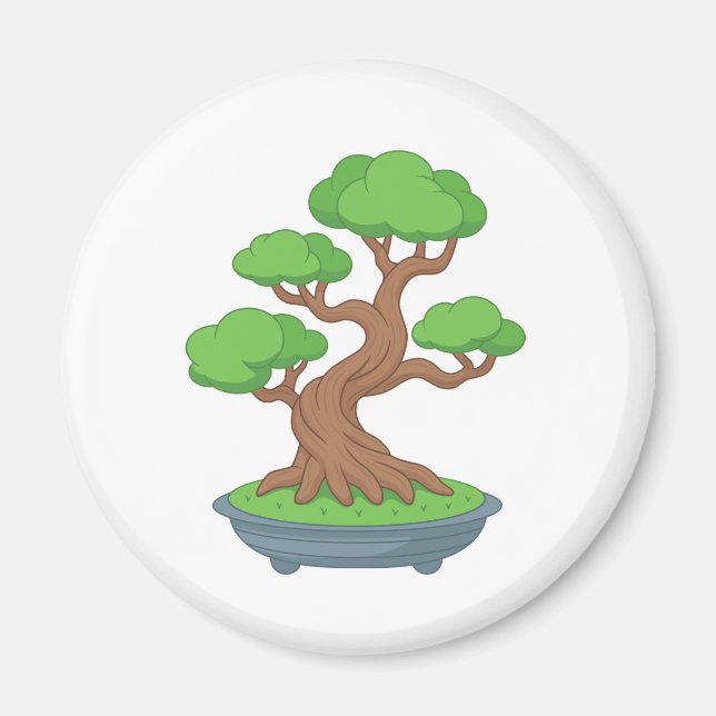 Imán Árbol japonés de bonsái retorcido (Frente)