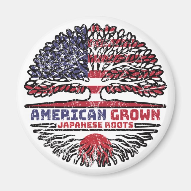 Imán Árbol japonés estadounidense estadounidense estado (Frente)