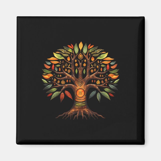 Imán Árbol Kwanzaa De La Vida Bendiciendo El Afr Afroam (Frente)