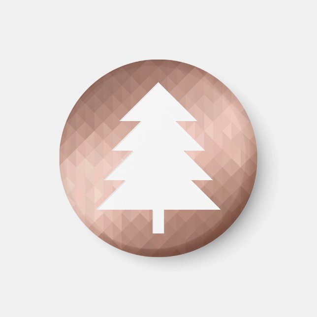 Imán Árbol mínimo de navidad de oro rosa (Frente)