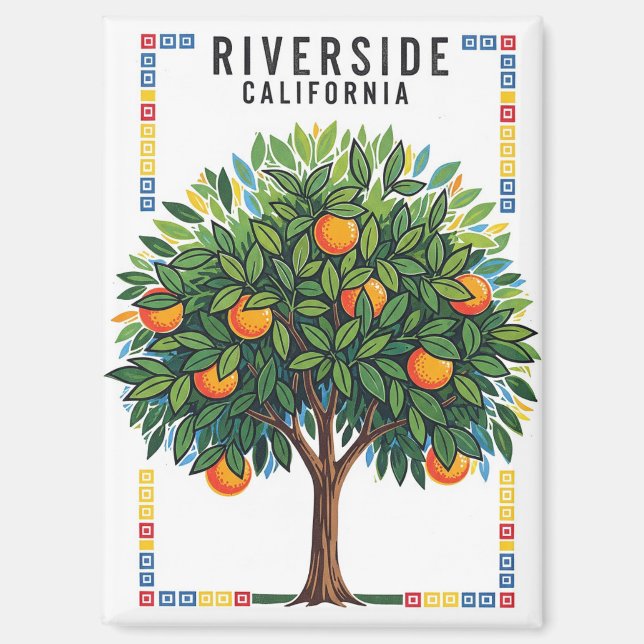 Imán Árbol Naranja Riverside de California (Anverso)