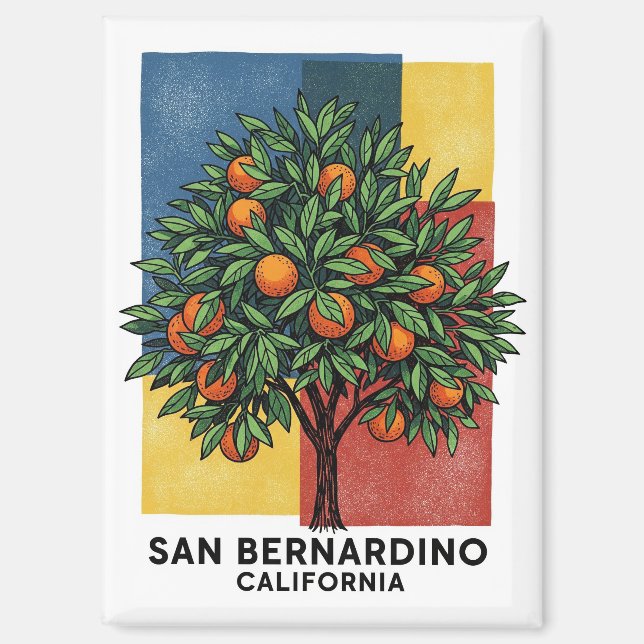 Imán Árbol Naranja San Bernardino de California (Anverso)