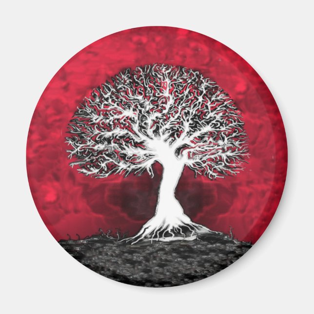 Imán Árbol rojo de la vida (Frente)