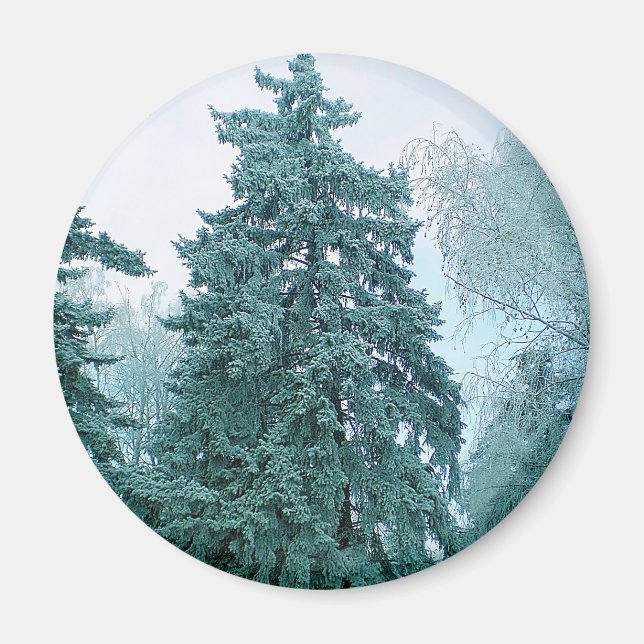 Imán Árbol sprudente con nieve (Frente)