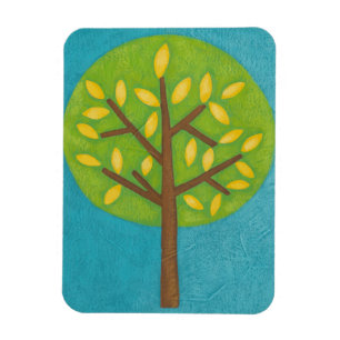 Imán Árbol verde con hojas amarillas de Chariklia Zarri
