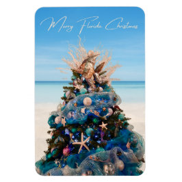 Imán Árbol y playa tropical de Navidades de la Florida