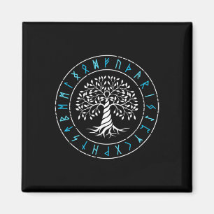 Imán Árbol Yggdrasil de la Vida Runas Vikingas Mitologí