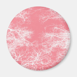 Imán Árboles blancos y rosas