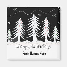 Árboles caprichosos en blanco y negro