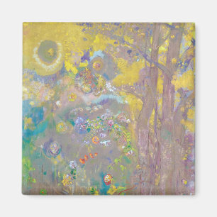 Imán Árboles con fondo amarillo, Redon