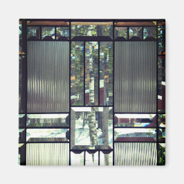 Imán Árboles de abedul de vidrio biselado plata metálic