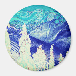 Imán Árboles de invierno mirando hacia el Notch