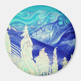 Imán Árboles de invierno mirando hacia el Notch