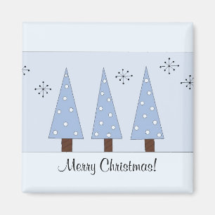 Imán Árboles de Navidad Azules Caprichosos
