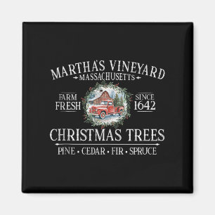 Imán Árboles de Navidad de Martha's Vineyard Ma Camión 