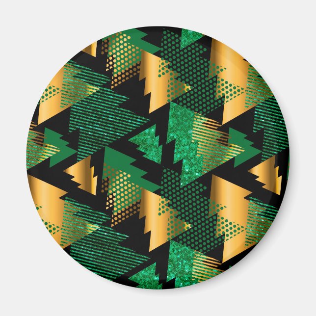 Imán árboles de navidad de oro negro (Frente)