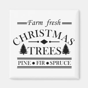 Imán Árboles de Navidad de pino frescos de granja moder