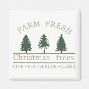 Imán árboles de navidad frescos de granja