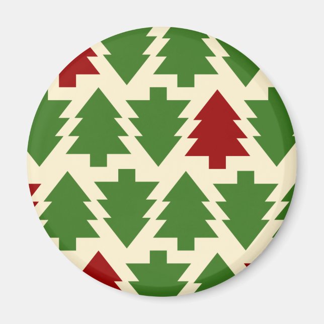 Imán Árboles de Navidad Patrón de Vacaciones (Frente)