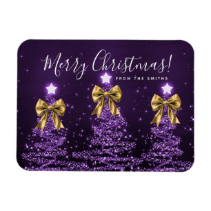 Imán Árboles de Navidad púrpura de vacaciones Saludo do