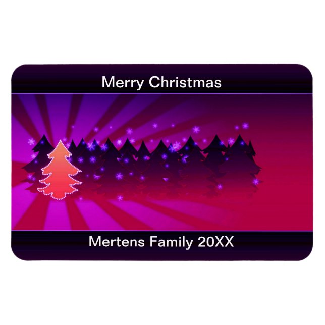 Imán Árboles de Navidad sombras de morado festividad fl (Horizontal)