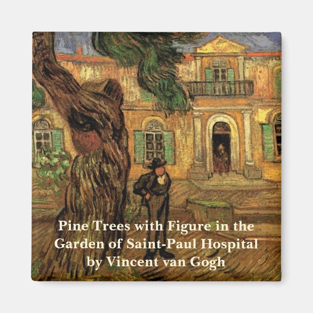 Imán Árboles de pino en Saint-Paul por Vincent van Gogh (Frente)