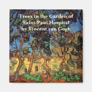 Imán Árboles de Van Gogh en el jardín, Hospital de Sain