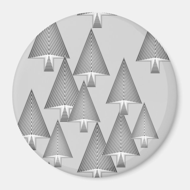 Imán Árboles modernos metálicos de Navidad - gris plate (Frente)