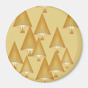 Imán Árboles modernos metálicos de Navidad - oro amaril