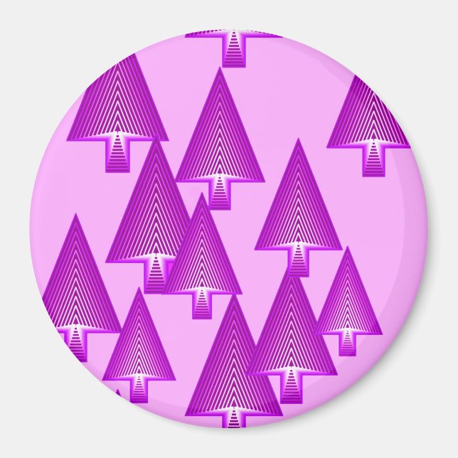 Imán Árboles modernos metálicos de Navidad - violeta (Frente)