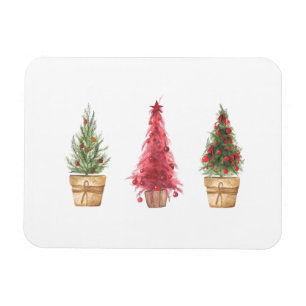 Imán Árboles navideños acuarela navidades