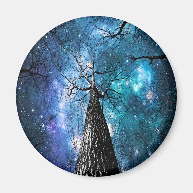 Imán Árboles negros cayendo estrellas (Frente)
