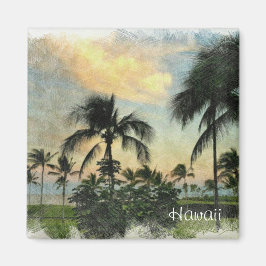 Imán Árboles tropicales y atardeceres