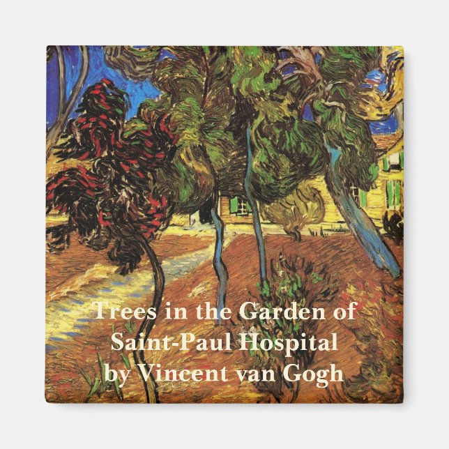 Imán Árboles Van Gogh en el jardín, Hospital Saint Paul (Frente)