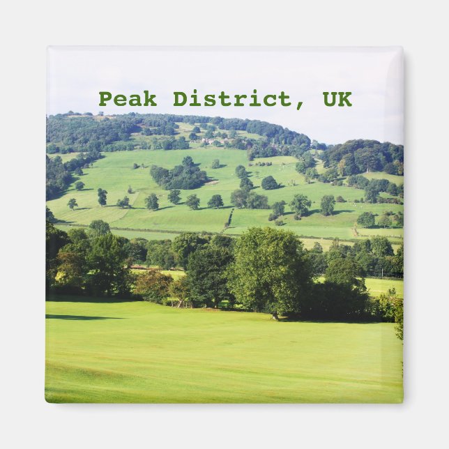 Imán Árboles verdes en colinas (Frente)