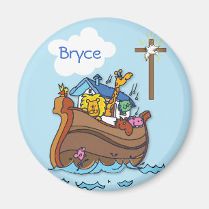 Imán Arca de Noé personalizable para el bautizo de un b