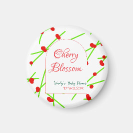 Imán Arch shape cherry blossom red green baby shower na
