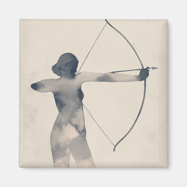 Imán Archeress Watercolor Silhouette (Frente)