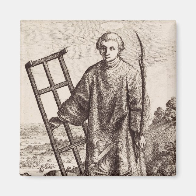 Imán archivo del santo patrón Lorenzo (Frente)