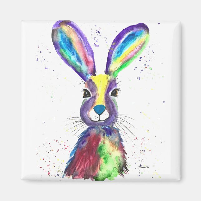 Imán Arco de arcoiris acuarela naturaleza animal fauna (Frente)