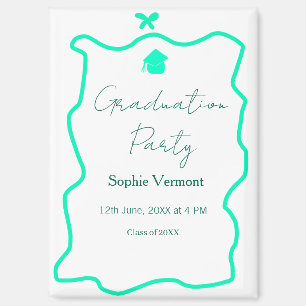 Imán arco de fiesta de graduación verde pastel frontera