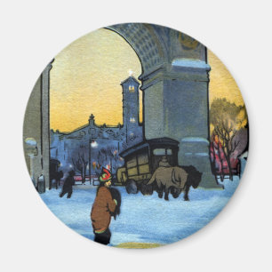 Imán Arco de Washington en el crepúsculo de invierno